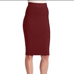 BCBG Max Azria Pencil Skirt in Bordeaux XXS